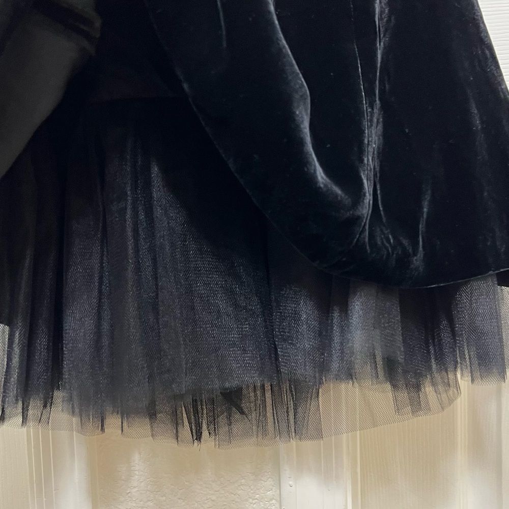 Talbots Black Velvet Tulle Strapless Dress Size 6 - Picture 8 of 14